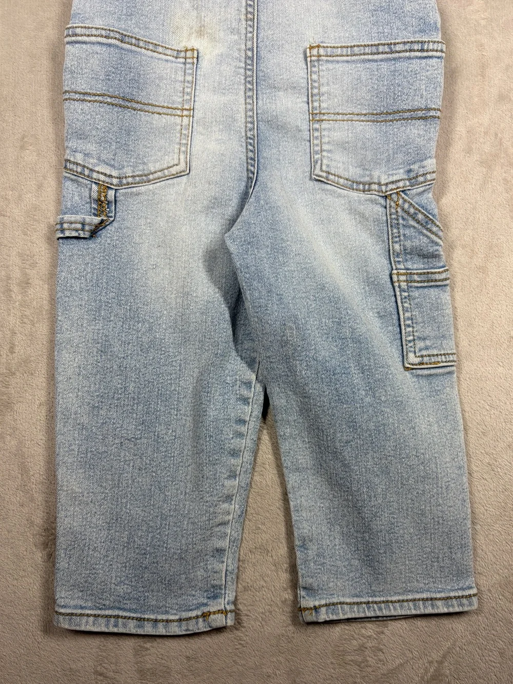 Oshkosh B’gosh Cotton Blend Denim Ligh Blue Jean Overalls Size 3T